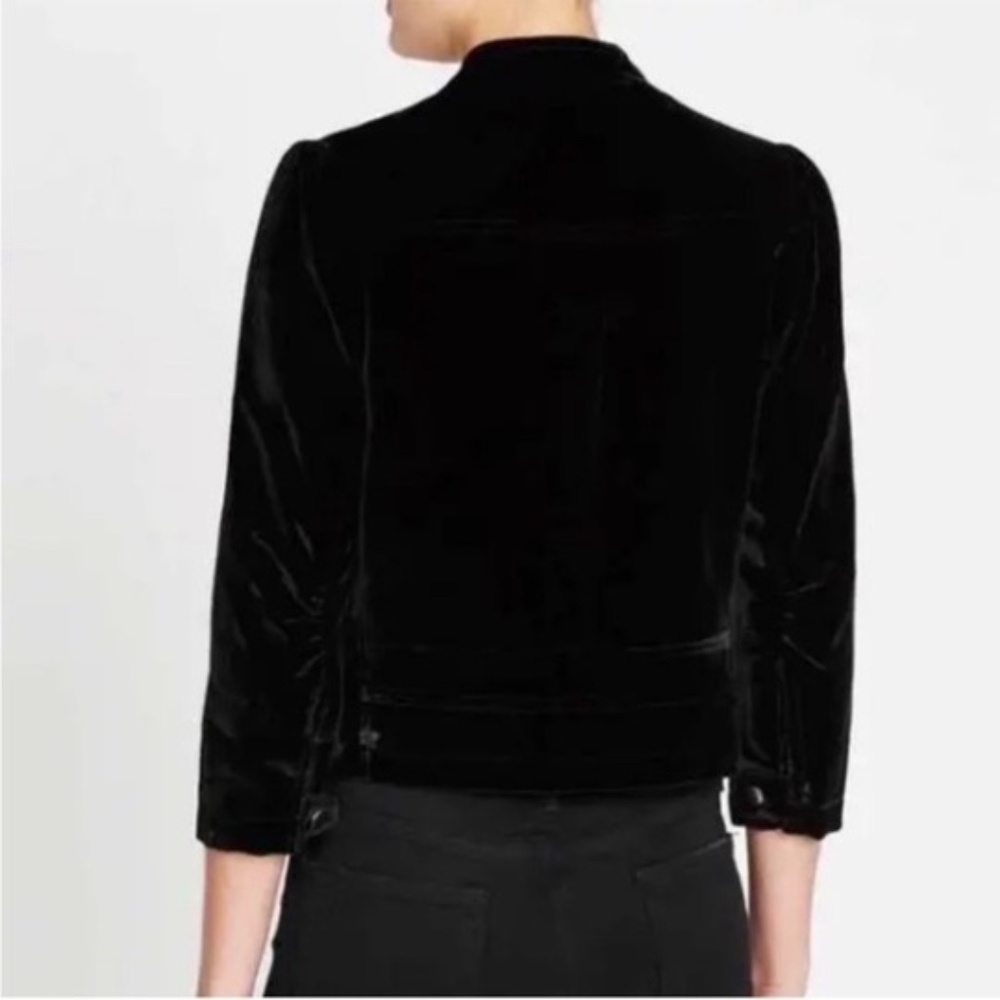 Rebecca Taylor Black Velvet Moto Jacket - Picture 2 of 4